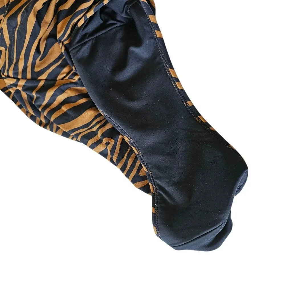 Knix Animal Print One Piece Classic Swimsuit Leakproof Tiger Print Sz M‎ Brown